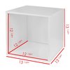Regency Niche Cubo Storage Organizer Open Bookshelf Set- 1 Full Cube/1 Half Cube- White Wood Grain PC1F1HWH